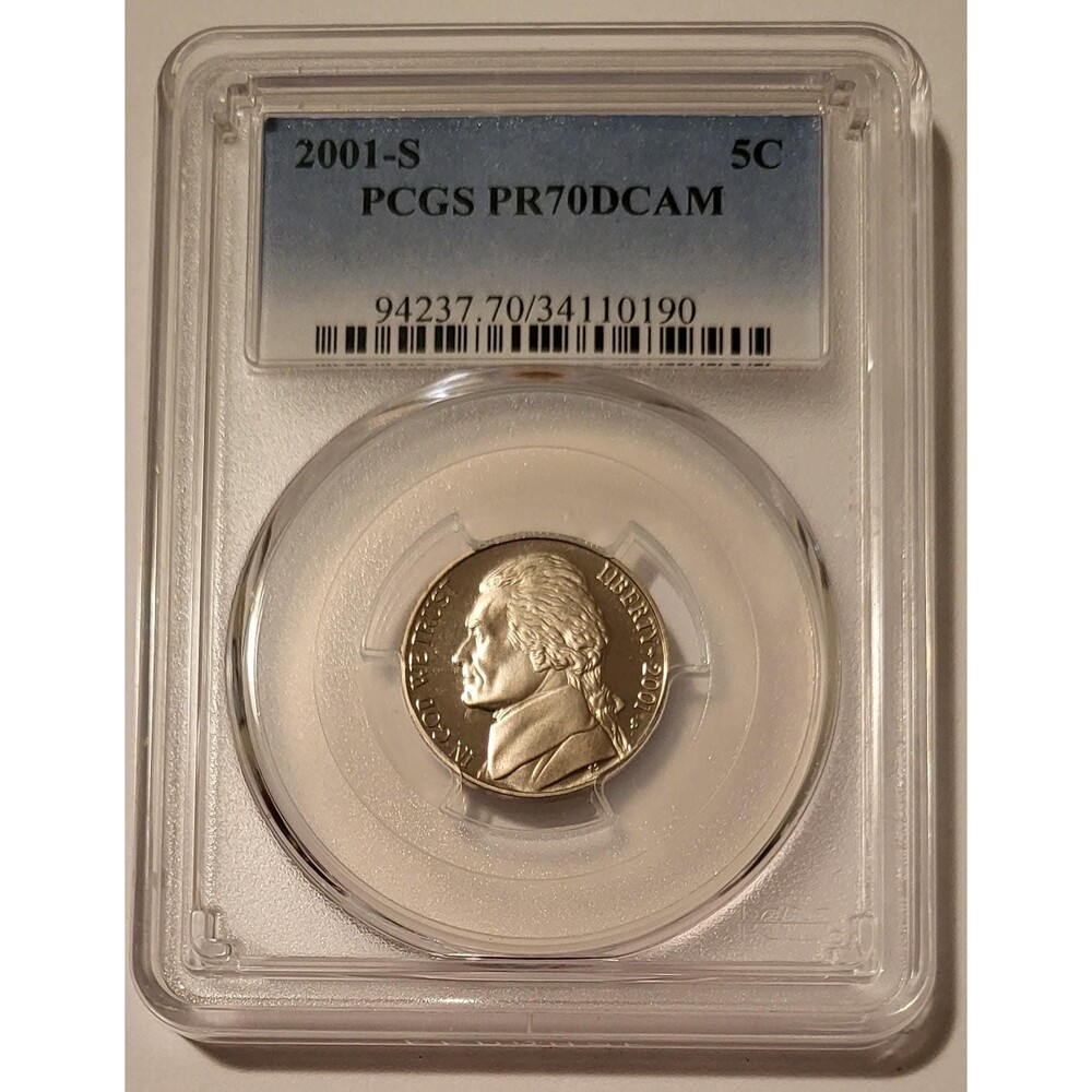 2001 S Jefferson Nickel Proof PR70 DCAM PCGS